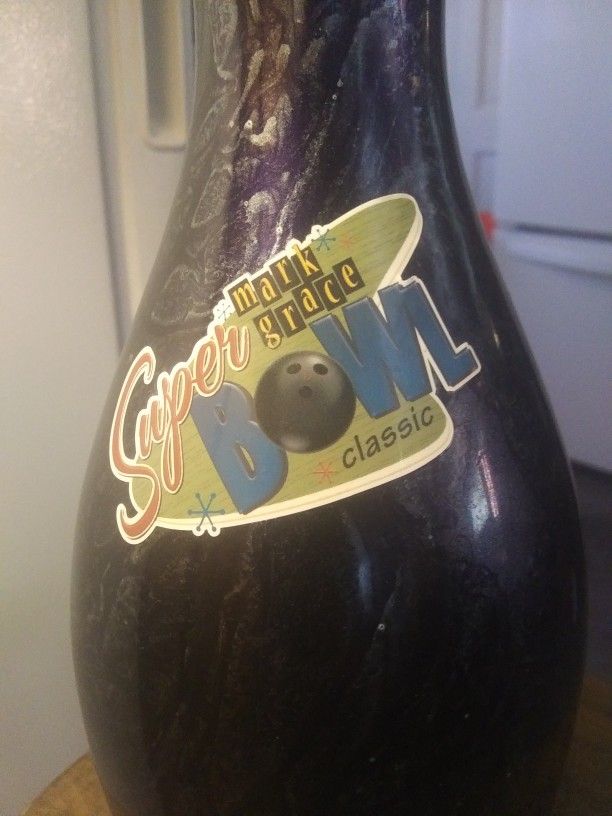 Mark Grace Diamondbacks Custom Bowling Pin From His Super Bowl Classic.