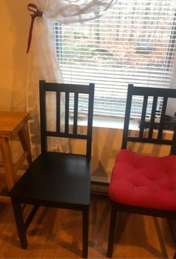 4 wooden ikea chairs