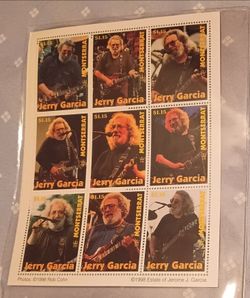 Jerry Garcia Block of 9 stamps