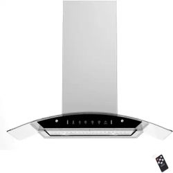 Vikio 36 inch Curved Glass Range Hood (RI50-36B)