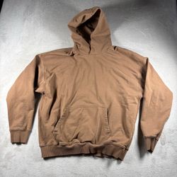 Gymshark Crest Logo Pullover Hoodie Sweatshirt Men’s L Brown Athleisure #704