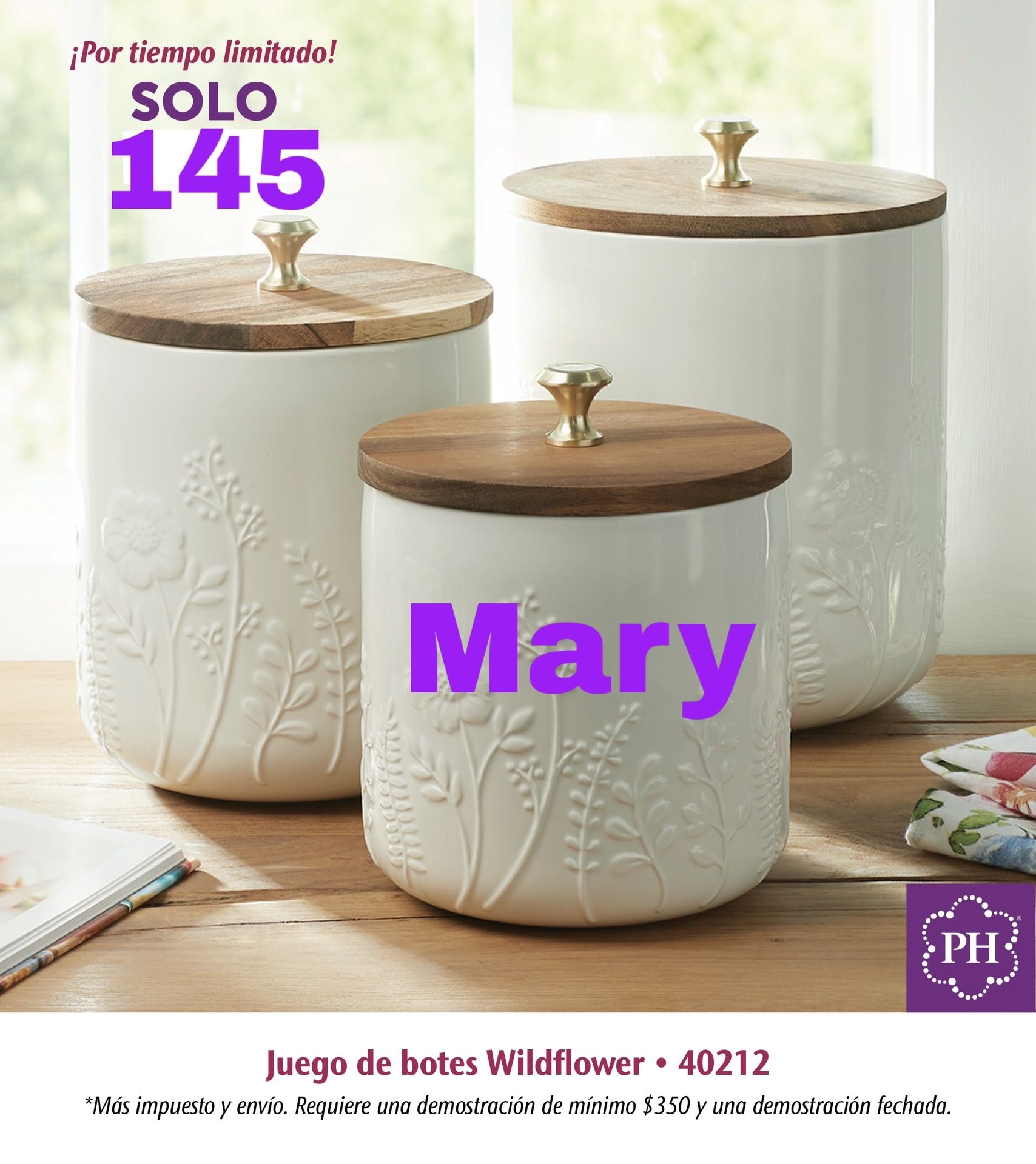 Juego De Botes Wildflowers. Princess House