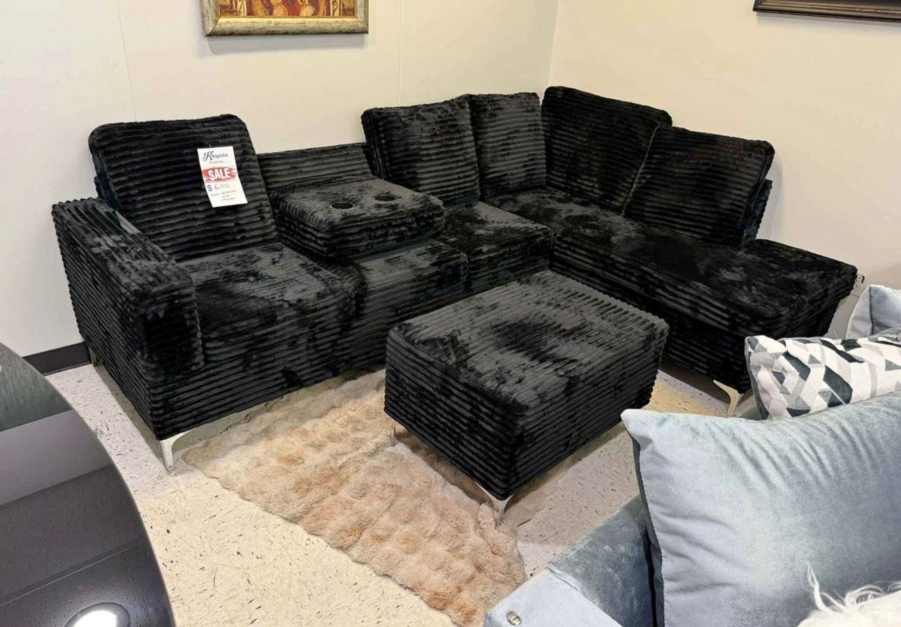 New Sectional With Storage Ottoman And Free Delivery