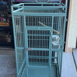 Prevue Pet Products Signature Select Series Wrought Iron Bird Cage in teal turquoise