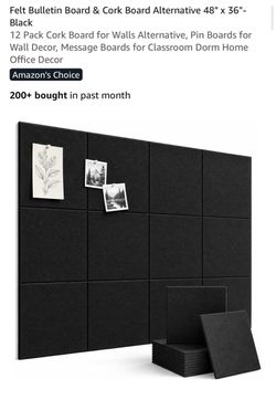 NEW Black Felt Bulletin Board Tiles