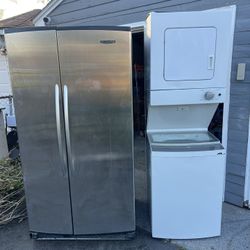 Fridge And Washer/dryer Combo Set