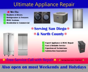 Refrigerator, Washer, Dryer, Heating, AC and Appliance Repair