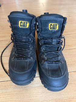 CAT Caterpillar Black Leather Work Boots