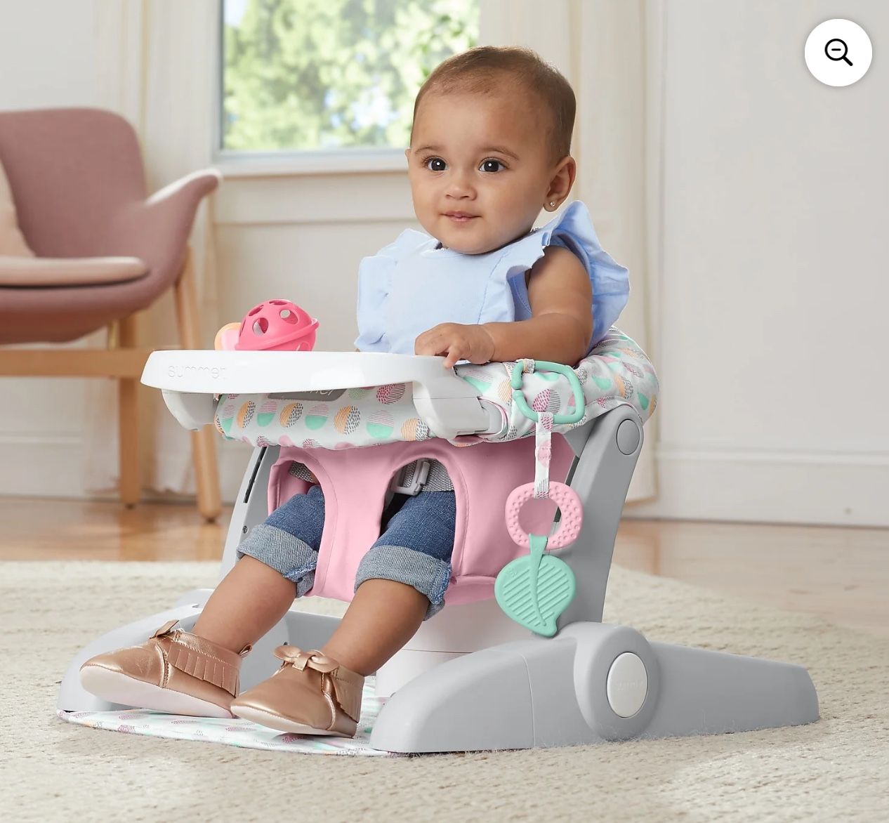 Summer Infant Learn-to-Sit Stages 3-Position Floor Seat, Sweet-and-Sour Pink