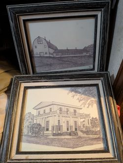 Framed 8x10 2 Matted  Sketch Artwork By Keith LaCour