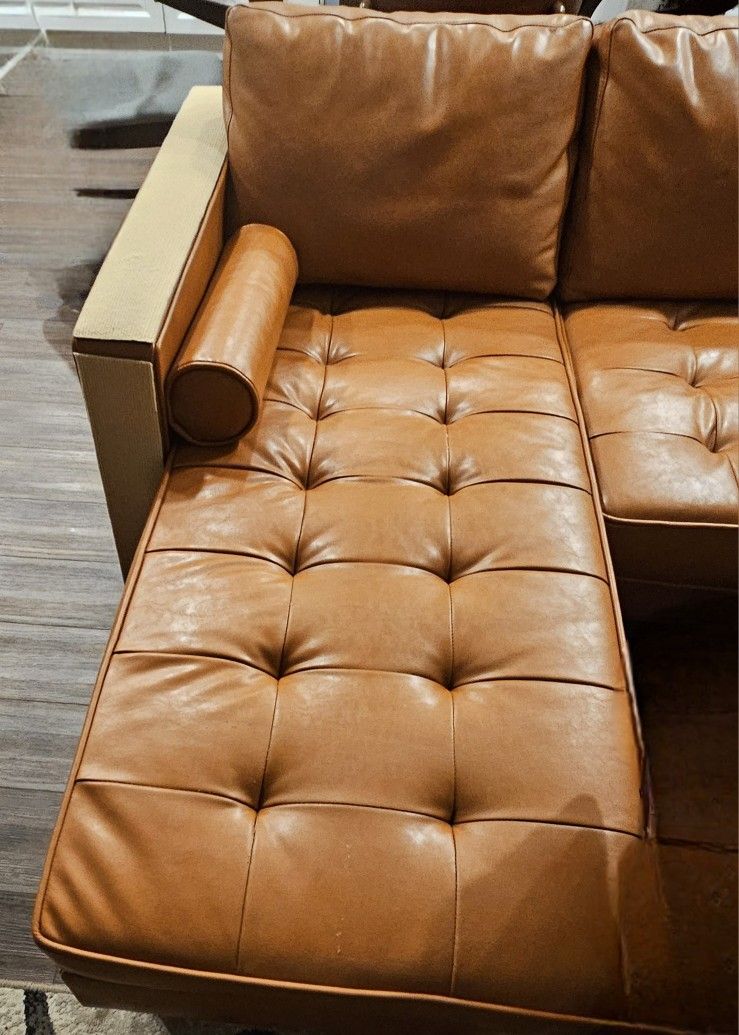 Faux Leather Couch