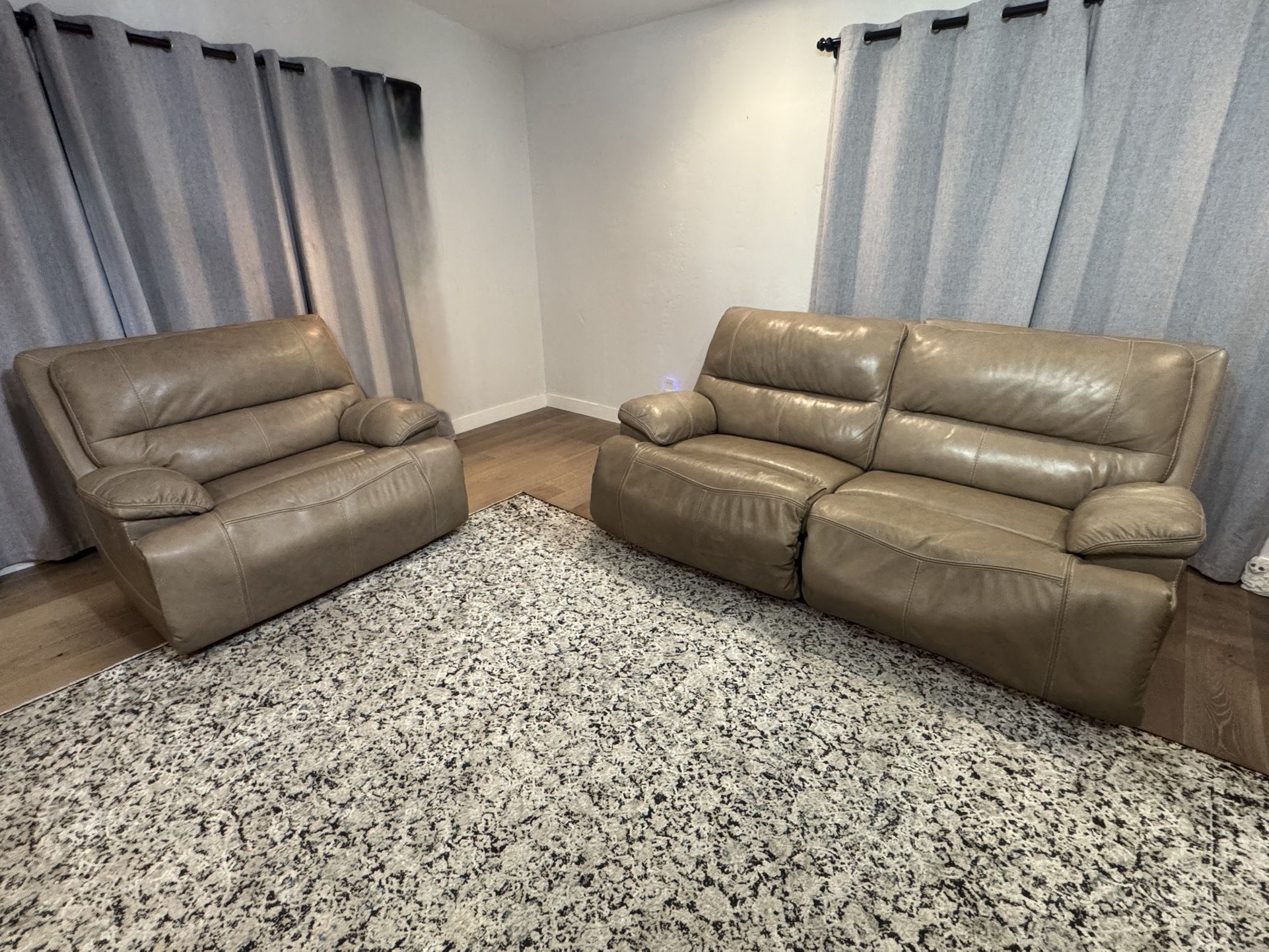 Leather Couch And Oversized Chair