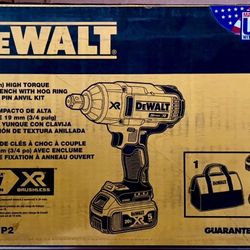 NEW Dewalt DCF897P2 Cordless 20V XR MAX High Torque Hog Ring Anvil Impact Wrench Kit 