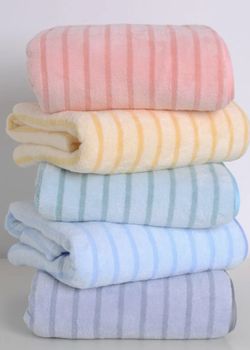 Bath Towels Soft Stripped Pattern Random Color Absorbent 3 for $ 10