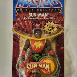 MASTERS OF THE UNIVERSE. RETRO PLAY.  SUN MAN 5 1/2 " ACTION FIGURE. 