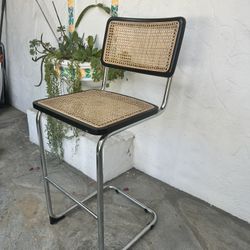 Mid-Century Cesca Style Cane Bar Stool – Chrome Frame