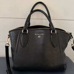 Authentic Michael Kors Pebbled Black Leather Handbag