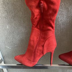 Red Thigh high boots