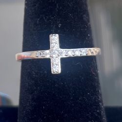 Cross Ring Size 7 Silver 925