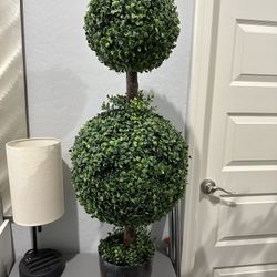 Nearly Natural - 35 in. Artificial Double Boxwood Topiary Ball Tree, New 