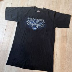 Vintage Cool Black and Blue Harley Davidson Tee