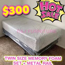 Twin Size Memory Foam Mattress Frame 
