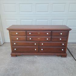 Solid Wood 10 Drawer Dresser 66"L x 19"W x 34"H