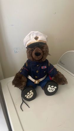 Build a Bear Grizzley Bear Marine Uniform Teddy NEW