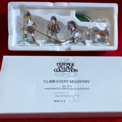 NEW Dept 56 Village CLIMB EVERY MOUNTAIN Set of 4 ‼️ See HUGE COLLECTION Of VINTAGE Christmas DEPARTMENT 56 FIGURINE BUILDING ‼️ Price Is FIRM ‼️