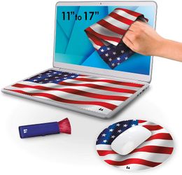 4 in 1 Microfiber Laptop Screen Cleaning Cloth Set Keyboard Screen Protector Includes 2 Cloths, 1 Dust Brush, 1 Mousepad