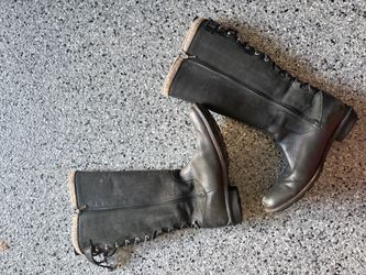 UGG Tall Black Leather Lace-Up Boots size 10