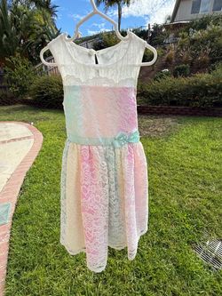 Pastel Lace Little Girl Dress Size 5
