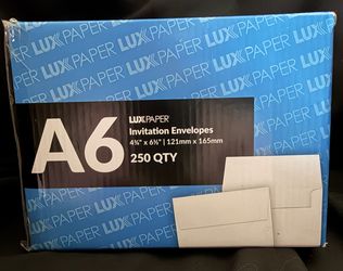 LuxPaper A6 Invitation Envelopes 4 1/4" x 6 1/2" 250 QTY