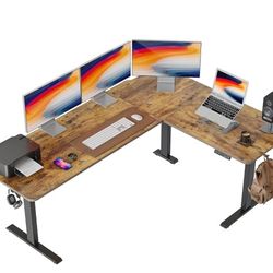 L Shaped Adjustable Standing Desk