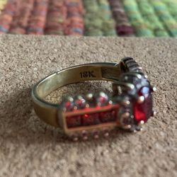18Kt Gold & Garnet Ring