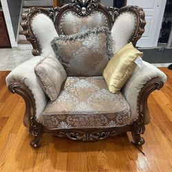 Luxury Victorian-Style Sofa Set – Couch, Loveseat & Armchair