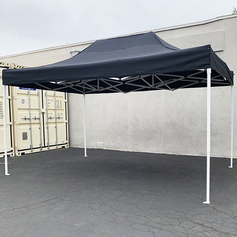 (New in box) $155 Heavy Duty 10x15 FT Outdoor Ez Pop Up Canopy Party Tent Instant Shade w/ Carry Bag (Black, Red)