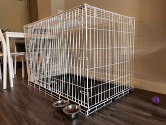 Large White Dog Crate/Kennel 48” × 30” × 30” – New