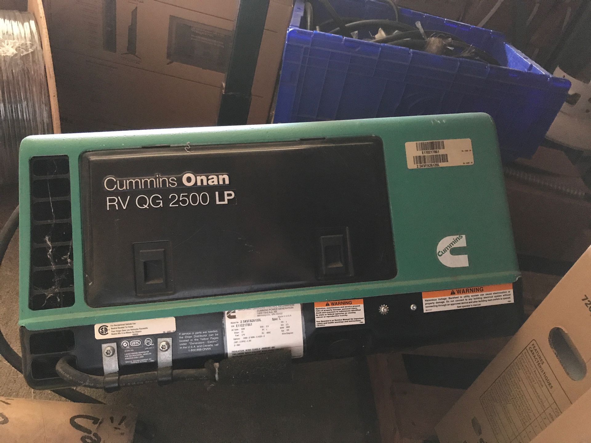 Cummins Onan RV QG 2500 LP Generator