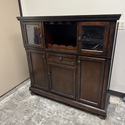 Wooden Cabinet with Wine Rack Kitchen or Living Room