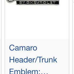 69 Camaro Header Pannel Emblem