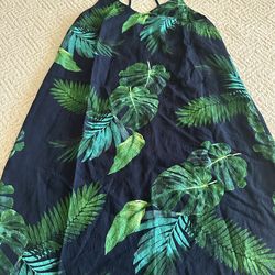 Old Navy Tropical Leaf Print Halter Dress M