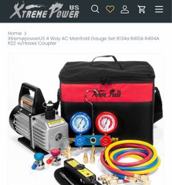 XtremepowerUS 4 Way AC Manifold Gauge Set R134a R410A R404A R22 w/Hoses Coupler