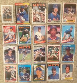 Mets baseball cards from the 80s.