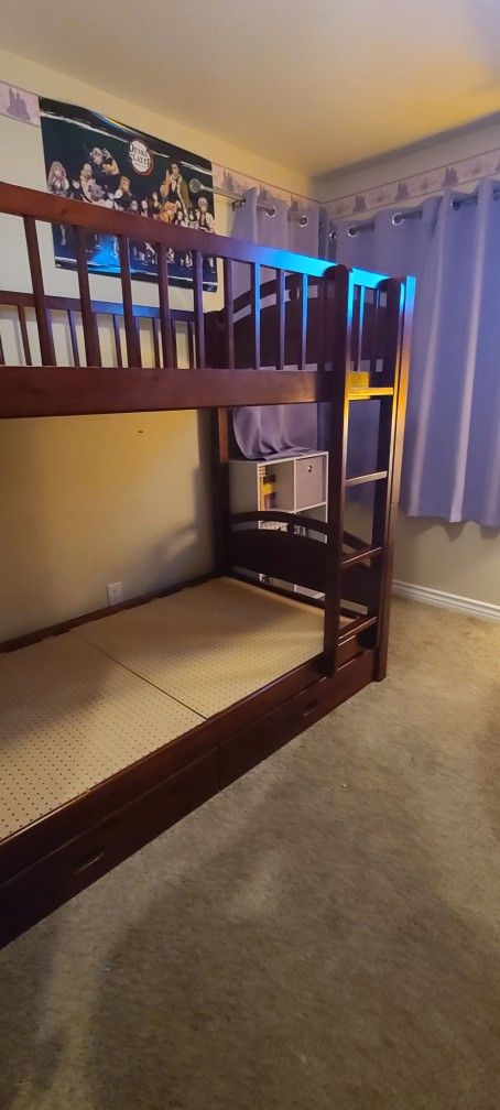 Twin Over Twin Wood Bunk Bed