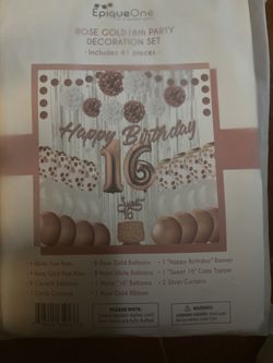 16th BDay Party Supplies 