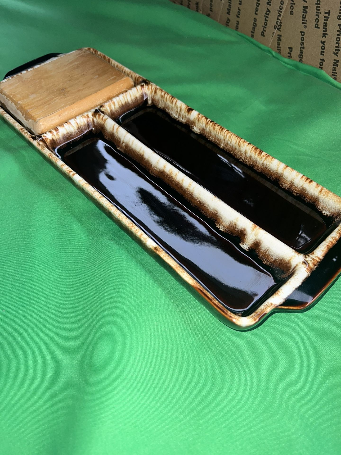 Pfaltzgraff brown drip Divided serving Tray #40