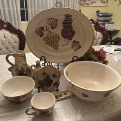 Chinese-style home retro minimalist hand-painted pastoral style exquisite  Set  - grapes