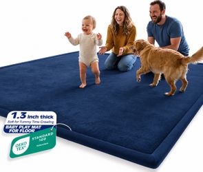 NEW NAVY BLUE memory foam nursery play mat