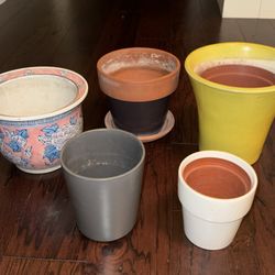 MISC. COLORFUL POTS VARIOUS SIZES